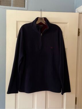 Brooks Brothers Fleece 1/4 Quarter Zip Pullover Sweater Blue Men’s Size L